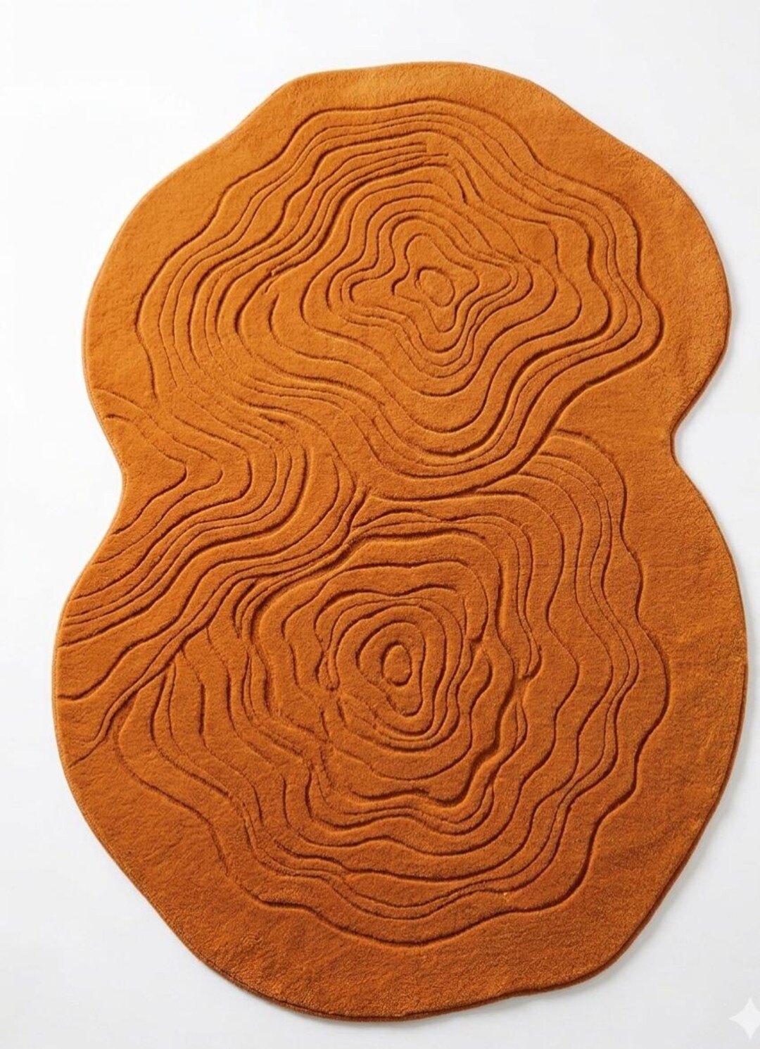 Topography Rug Pattern Hand-tufted Terracotta Topography Rug, Abstract Contour Wool Carpet ...