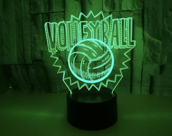 Volleyball 3d light 7 color touch led creative night light
