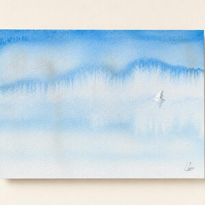 Calm -Original Watercolor Painting, Abstract Art, Matted Artwork for 8x10 Frame