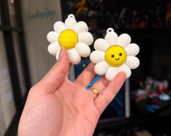 Juguete de clic con margarita sonriente impresa en 3D, ideal para aliviar el estrés en el escritorio y para concentrarse en el TDAH.