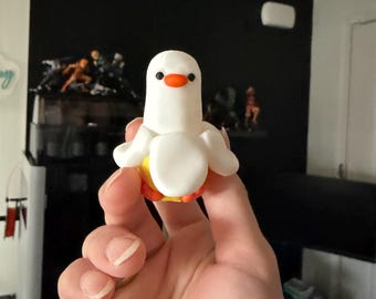 Juguete de pato con clicker impreso en 3D: figura kawaii antiestrés para escritorio