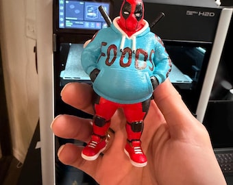 Figura de Deadpool impresa en 3D personalizada pintada a mano / Estatua coleccionable de Marvel / Decoración de escritorio de superhéroe / Regalo para fan de cómics / Figura de acción personalizada