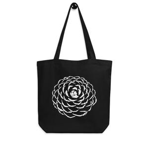 Camellia Grandioze christelijke eco-draagtas met grafische print