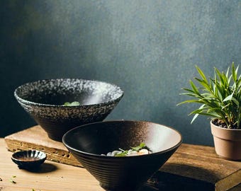 Japanese Ceramic Ramen Bowl – Large Stoneware Soup Bowl, Modern Asian Tableware