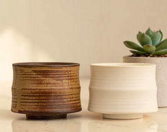 Japanese Ceramic Tea Cup, Kiln Glazed Stoneware, Rustic Wabi Sabi Mug
