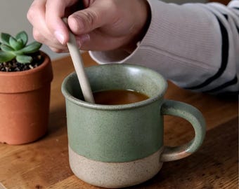 Handmade Stoneware Mug, 280ml Wabi Sabi Kiln Glaze, Minimalist Pottery Cup