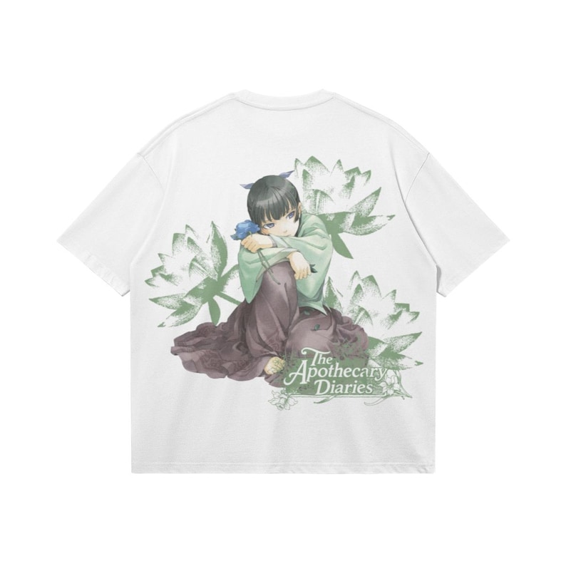 Camiseta gráfica de anime Maomao Apothecary Diaries / Camiseta holgada de estilo urbano de 240 g/m² White