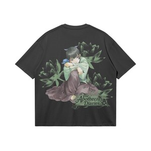 Camiseta gráfica de anime Maomao Apothecary Diaries / Camiseta holgada de estilo urbano de 240 g/m² Black