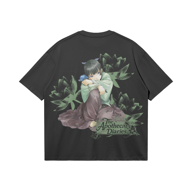 Camiseta gráfica de anime Maomao Apothecary Diaries / Camiseta holgada de estilo urbano de 240 g/m² Black