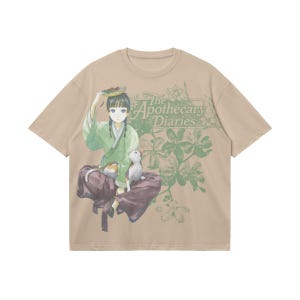 Camiseta gráfica de anime Maomao Apothecary Diaries / Camiseta holgada de estilo urbano de 240 g/m² imagen 8