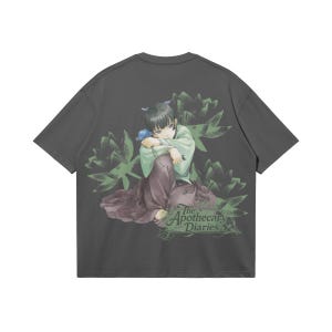 Camiseta gráfica de anime Maomao Apothecary Diaries / Camiseta holgada de estilo urbano de 240 g/m² Graphite Gray