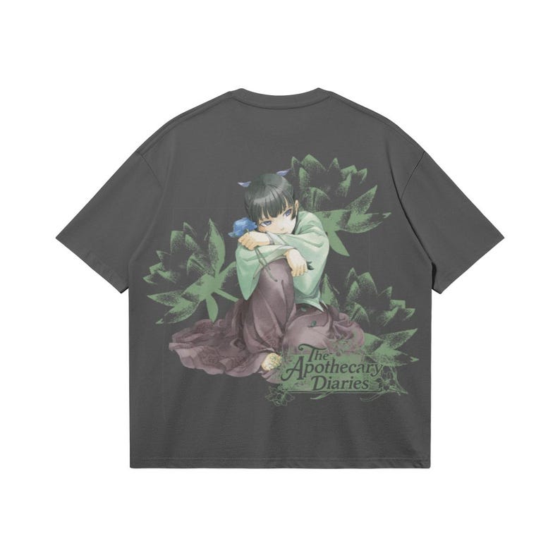 Camiseta gráfica de anime Maomao Apothecary Diaries / Camiseta holgada de estilo urbano de 240 g/m² Graphite Gray