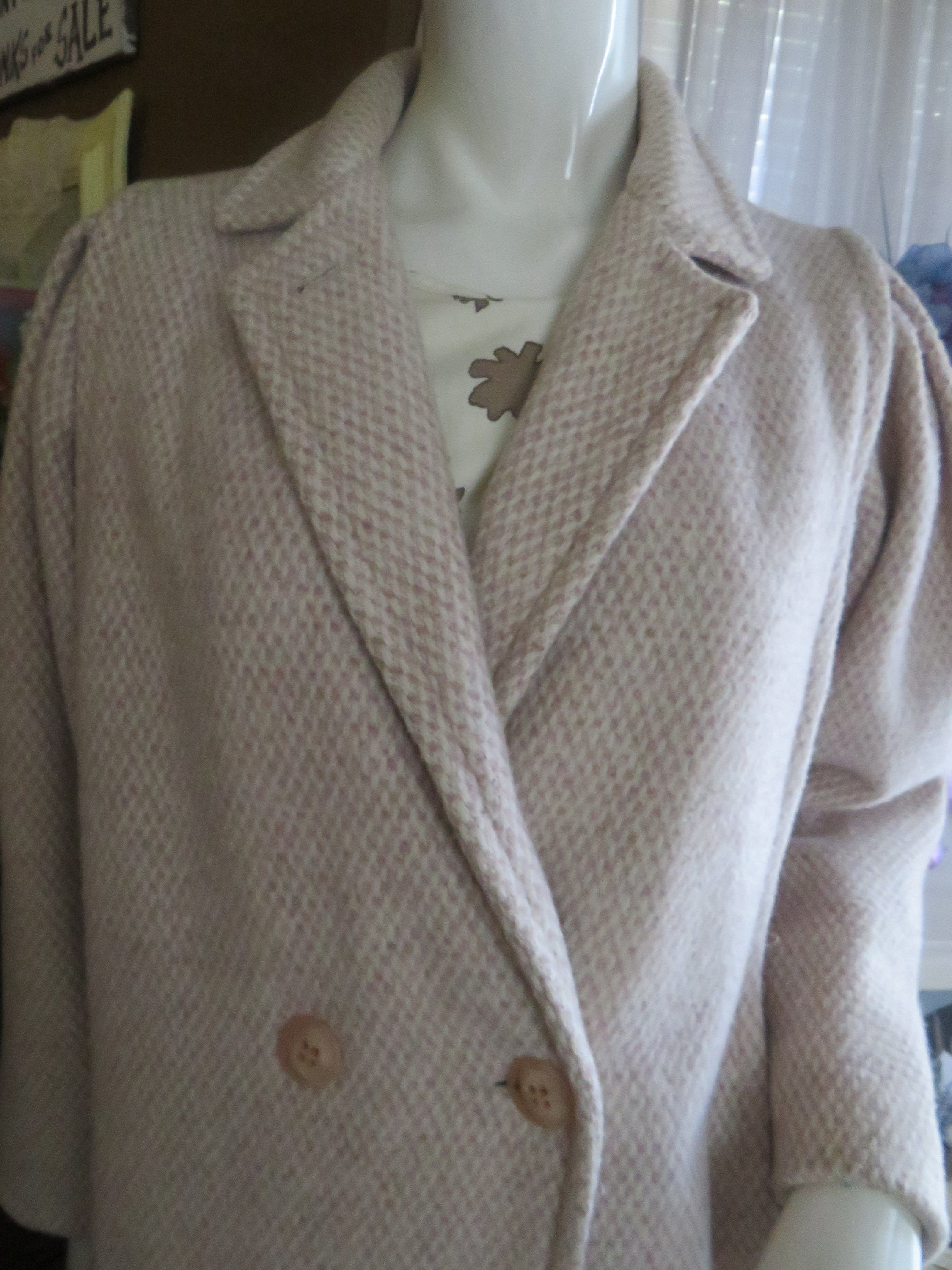 1980s' Ladies CREAM/TAN Wool COAT by Herman Kay----size 8 - Etsy
