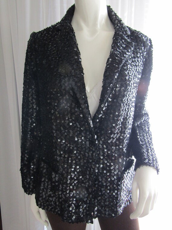 ladies black sequin jacket