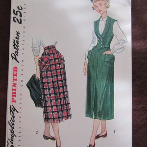 1949 Simplicity #2938 Teen Age SKIRT and WESKIT PATTERN.... Size 12
