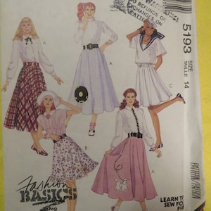 1991 McCall&#39;s Three Length CIRCULAR SKIRT PATTERN-----Sizes 14 Or 8