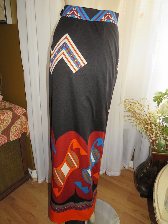 1970's/1980's COLORFUL GEOMETRIC Print SKIRT By C… - image 3