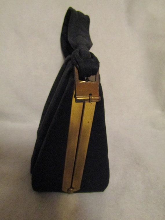 1940's /1950's Ladies BLACK And GOLD Metal PURSE/… - image 2