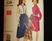 1960's Vogue Pattern SHIRT DRESS  Midi/Street Length----Size 12