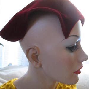 Vintage Ladies WINE Colored FELT HAT by Filbert Orcel-Paris