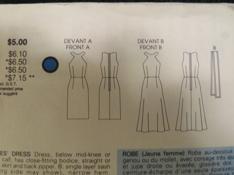 1986 Vogue Misses/' SLEEVELESS DRESSES Pattern ----Size 12-14-16