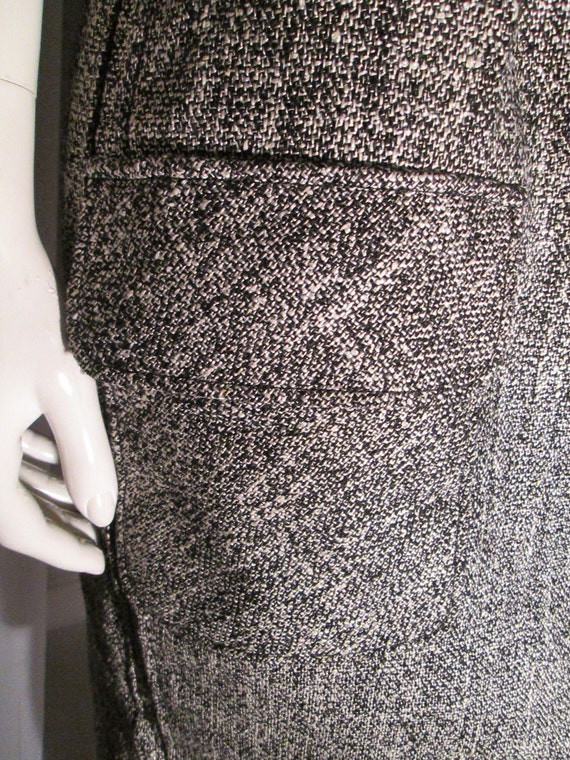 Vintage Ladies Black/White Tweed Print SKIRT by Y… - image 2