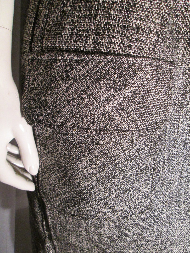 Vintage Ladies Black/White Tweed Print SKIRT by YVES Saint LAURENT/French Size 40 image 2