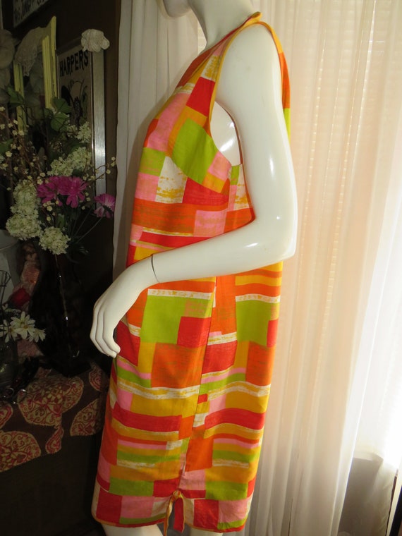 1960s'/70s' Ladies NEON COLORFUL Sleeveless Shift… - image 2