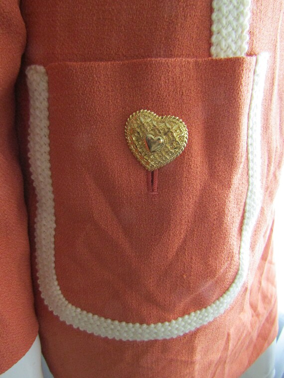 Vintage Ladies Peach/Beige DRESS/JACKET SET/Suit … - image 7