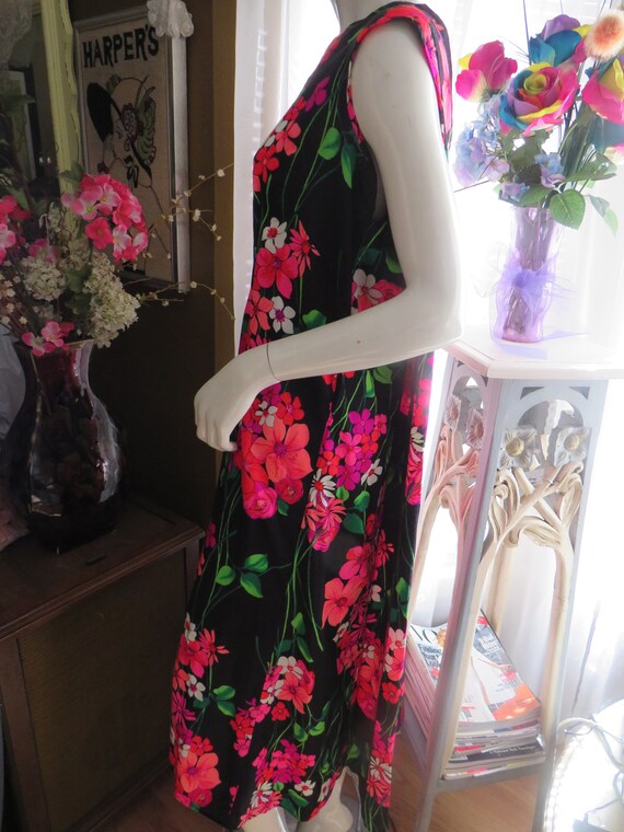 Vintage Bright FLORAL DRESS/JACKET Set----No Size… - image 10