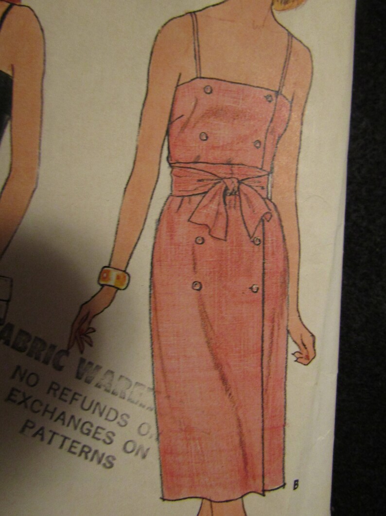 1980/'s Butterick Misses/' DRESS /& SASH Pattern----Size 12