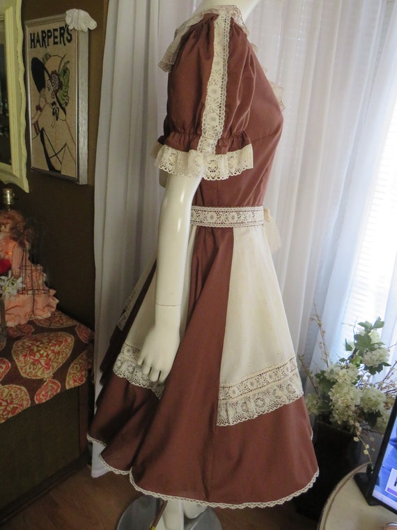 1960s' Beige Brown SQUARE DANCE Circle DRESS By K… - image 7