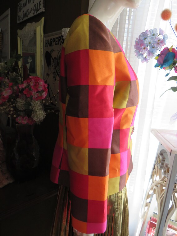 Vintage ARTSY/COLORFUL Short JACKET By Lily & Tay… - image 5