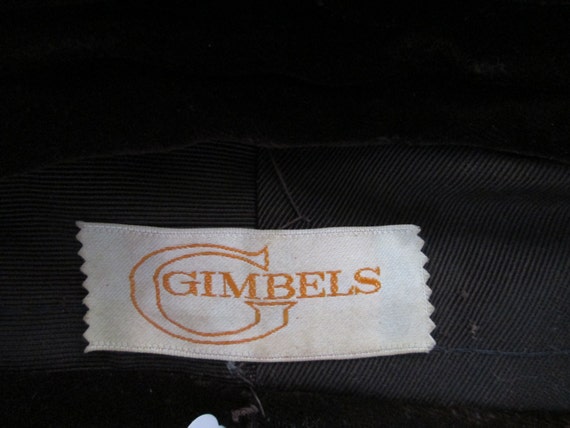 1950's GIMBELS's Lady's BROWN Velveteen Turban HAT - image 4