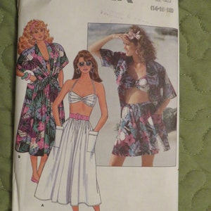 1987 Butterick Pattern For SHIRT, BRA, SKIRT, Shorts---Size 14-16-18