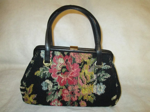 1950's Ladies Floral TAPESTRY PURSE---By JR - image 1