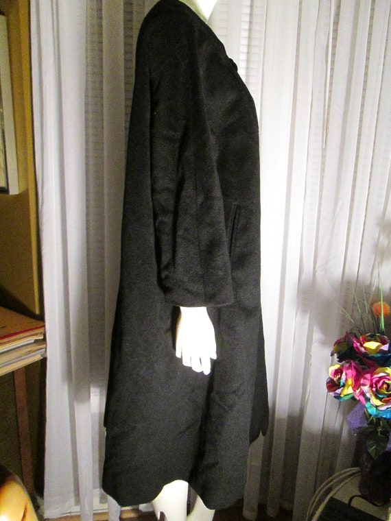 1950's/1960's Ladies BLACK Wool  Collarless Dolme… - image 3