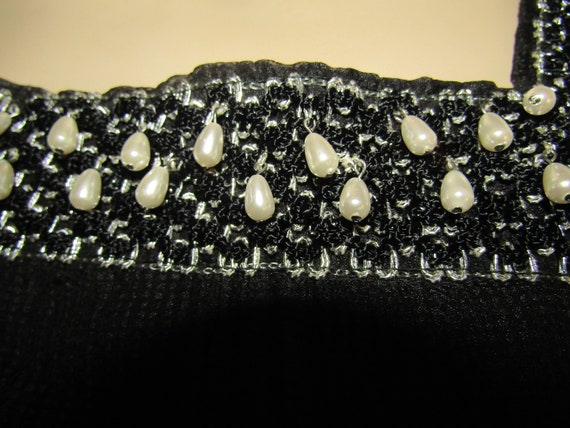 1950s' Ladies Long Sleeved BLACK Sheer FLARED DRE… - image 4