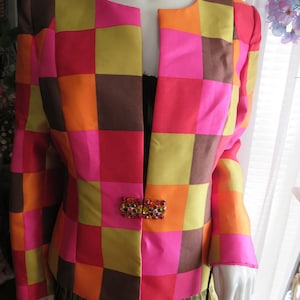 Vintage ARTSY/COLORFUL Short JACKET By Lily & Taylor----Size 10