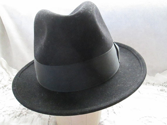 Vintage Male BLACK Felt HAT by KIMBALL - image 2
