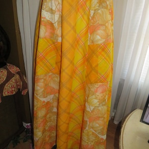 1970s&#39; Full Ankle FLORAL/Horizontal SKIRT By Chessa Davis/W W Duke---No Size Tag