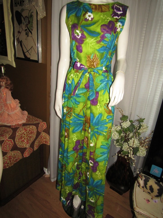 1960's Alice Of California Tropical Print SLEEVELE