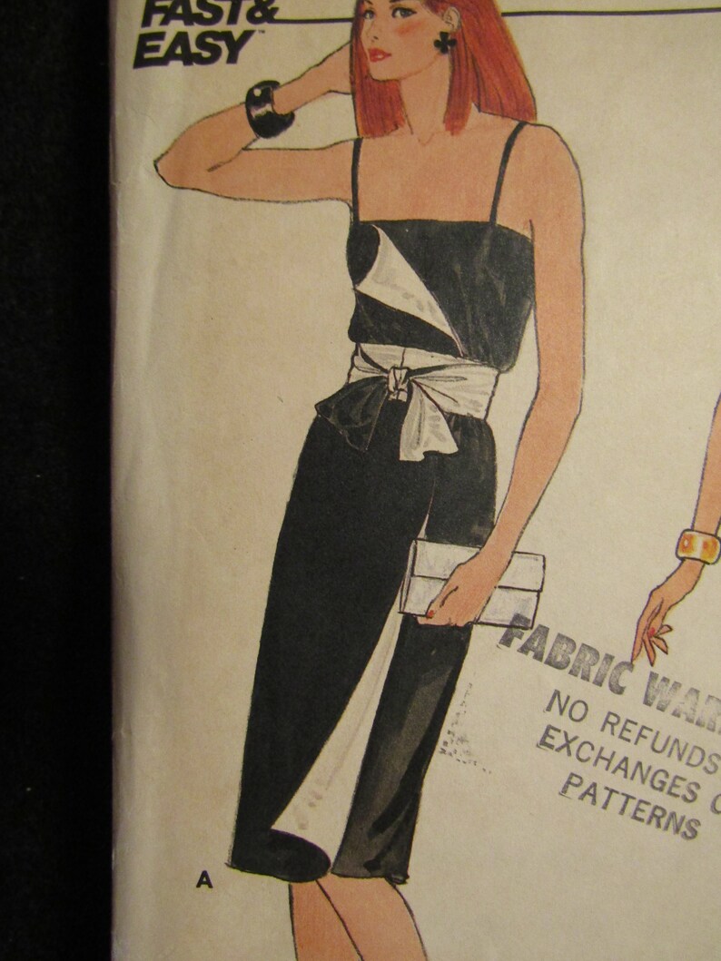 1980/'s Butterick Misses/' DRESS /& SASH Pattern----Size 12