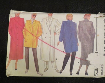 1986 Butterick 3 View Misses' COAT PATTERN----Size 14-16-18