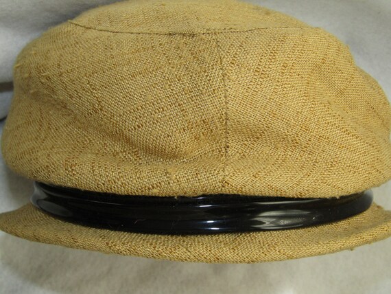 Vintage Ladies GOLD Head Topper Small LINEN HAT W… - image 7