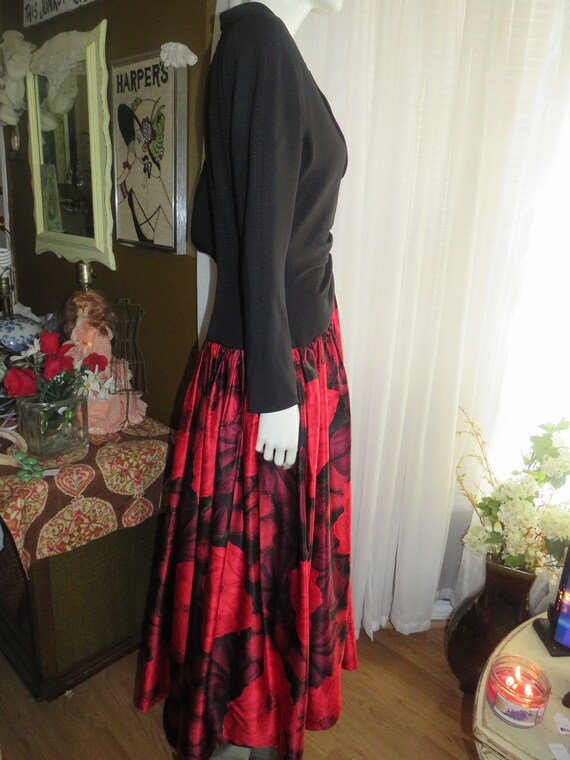 1980s'/90s' RED/BLACK Big Skirt DRESS By Debora K… - image 8