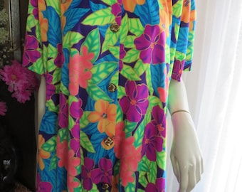 1970s'/1980s' Exotic FLORAL Jacket/TOP By DeWeese Of California---Size S