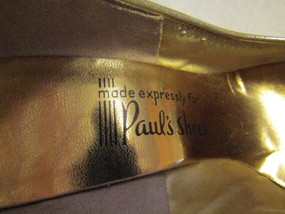 1960s' GOLD Abstract Matte Print PUMPS By Paul Sh… - image 3
