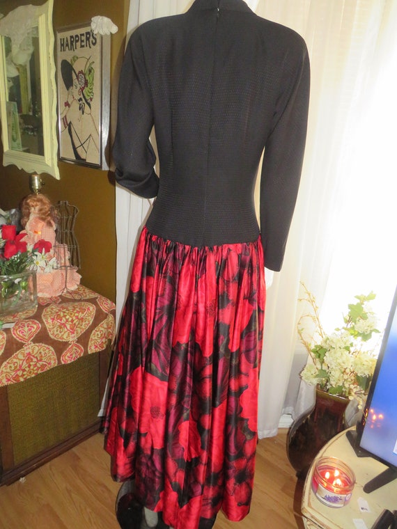 1980s'/90s' RED/BLACK Big Skirt DRESS By Debora K… - image 7