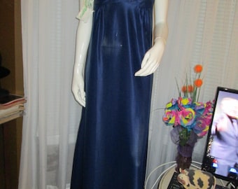 Vtg 70s Morty Sussman for Mollie Parnis Boutique Linen Maxi Halter